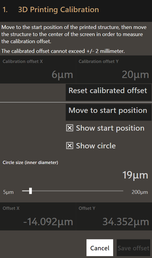 Measure offset options