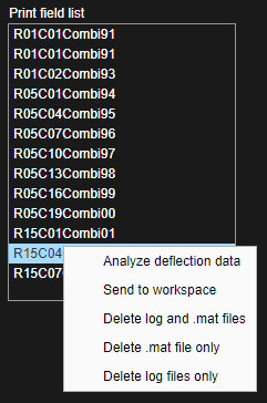 context menu
