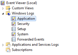 Choose correct view in Event Viewer